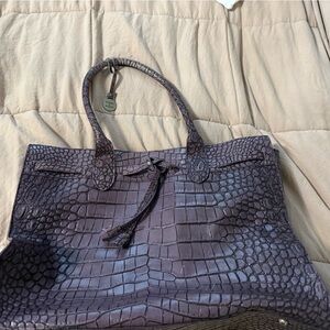 Dooney & Bourke Purple Croc-Embossed Tote